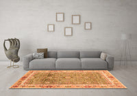 Machine Washable Oriental Orange Traditional Rug, wshabs3290org