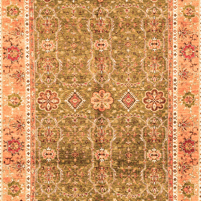 Machine Washable Oriental Orange Traditional Area Rugs, wshabs3290org