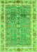 Machine Washable Oriental Green Traditional Area Rugs, wshabs3290grn