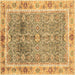 Square Oriental Brown Traditional Rug, abs3290brn