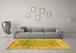 Machine Washable Oriental Yellow Traditional Rug in a Living Room, wshabs3290yw