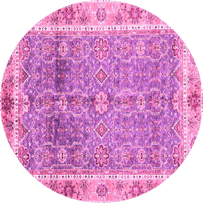Round Oriental Pink Traditional Rug, abs3290pnk