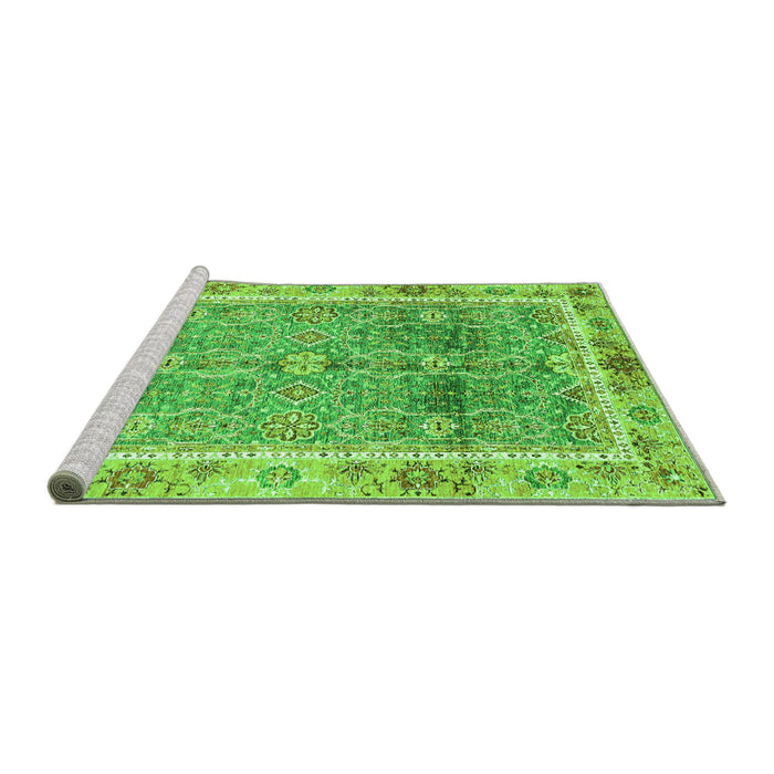 Sideview of Machine Washable Oriental Green Traditional Area Rugs, wshabs3290grn