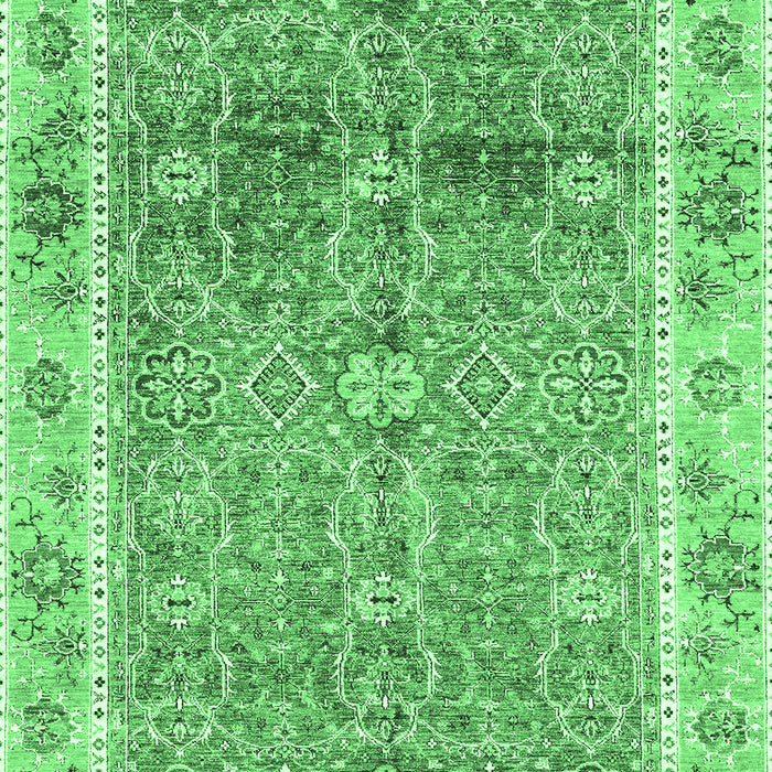 Machine Washable Oriental Emerald Green Traditional Area Rugs, wshabs3290emgrn