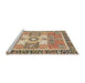 Sideview of Machine Washable Abstract Dark Sienna Brown Rug, wshabs3291