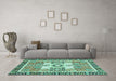 Machine Washable Abstract Turquoise Modern Area Rugs in a Living Room,, wshabs3291turq