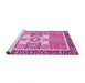 Sideview of Machine Washable Abstract Pink Modern Rug, wshabs3291pnk