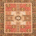 Square Abstract Orange Modern Rug, abs3291org