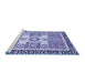 Sideview of Machine Washable Abstract Blue Modern Rug, wshabs3291blu