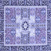 Square Abstract Blue Modern Rug, abs3291blu