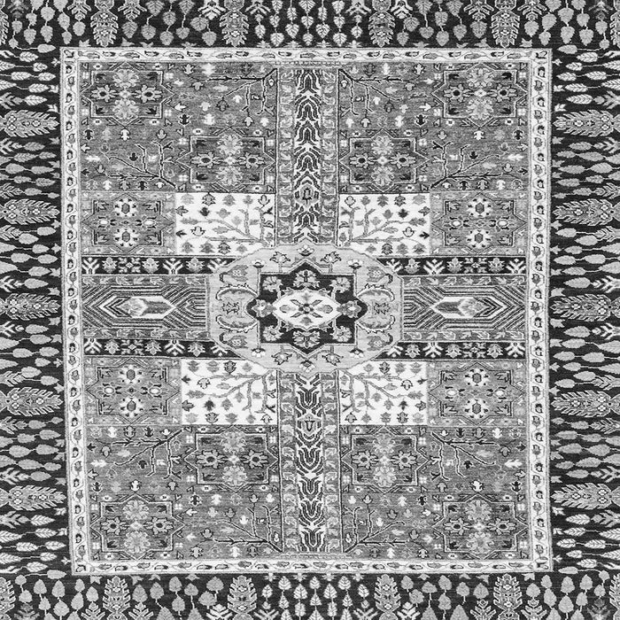 Square Abstract Gray Modern Rug, abs3291gry