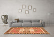 Machine Washable Abstract Orange Modern Area Rugs in a Living Room, wshabs3291org