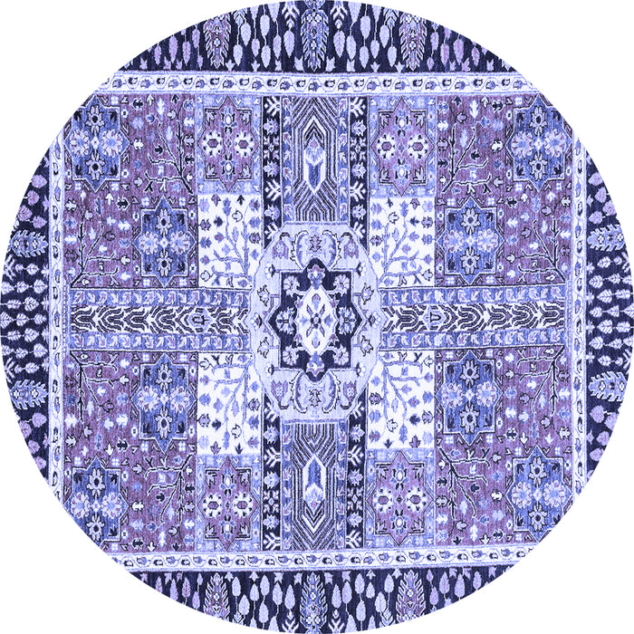 Round Machine Washable Abstract Blue Modern Rug, wshabs3291blu