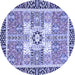 Round Machine Washable Abstract Blue Modern Rug, wshabs3291blu