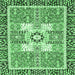 Square Machine Washable Abstract Emerald Green Modern Area Rugs, wshabs3291emgrn