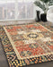 Machine Washable Abstract Dark Sienna Brown Rug in a Family Room, wshabs3291