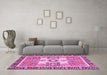 Machine Washable Abstract Pink Modern Rug in a Living Room, wshabs3291pnk