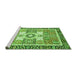 Sideview of Machine Washable Abstract Green Modern Area Rugs, wshabs3291grn