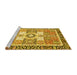 Sideview of Machine Washable Abstract Yellow Modern Rug, wshabs3291yw