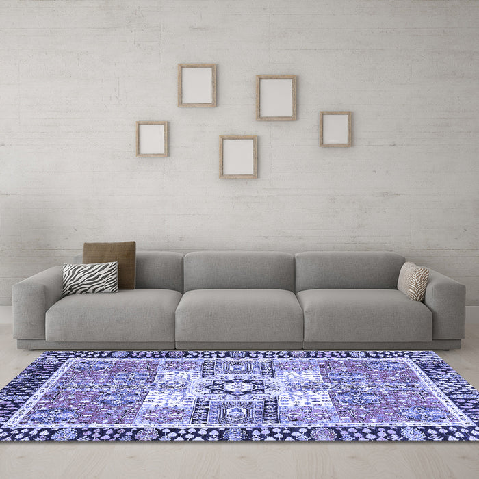 Machine Washable Abstract Blue Modern Rug in a Living Room, wshabs3291blu