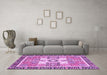 Machine Washable Abstract Purple Modern Area Rugs in a Living Room, wshabs3291pur