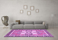 Machine Washable Abstract Purple Modern Rug, wshabs3291pur