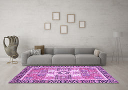 Machine Washable Abstract Purple Modern Area Rugs in a Living Room, wshabs3291pur