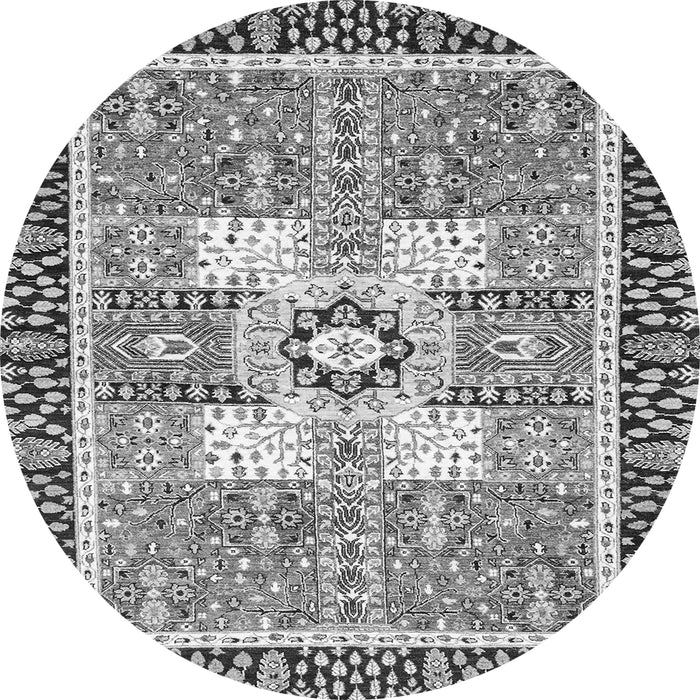 Round Machine Washable Abstract Gray Modern Rug, wshabs3291gry