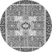 Round Machine Washable Abstract Gray Modern Rug, wshabs3291gry