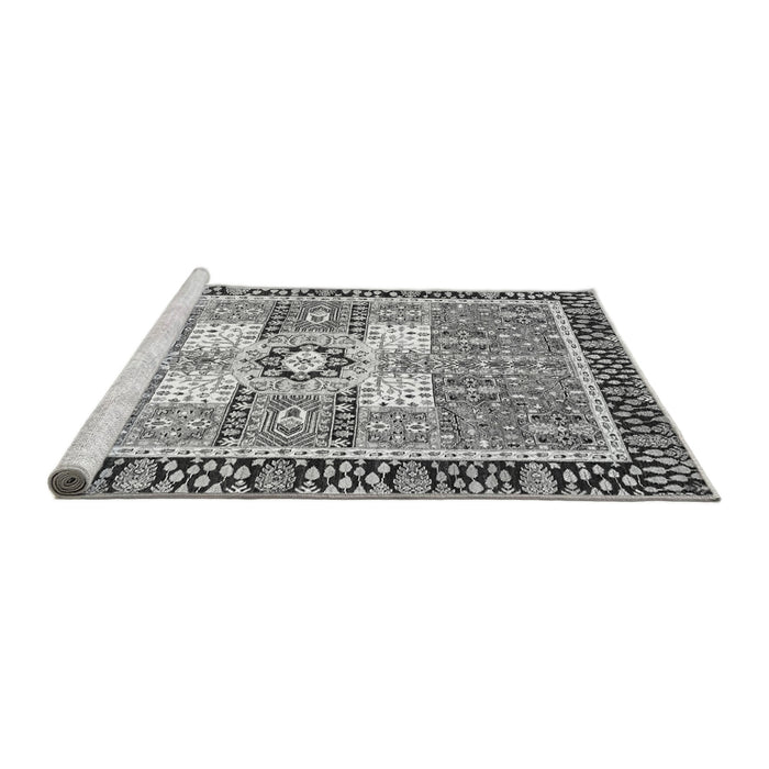 Sideview of Machine Washable Abstract Gray Modern Rug, wshabs3291gry