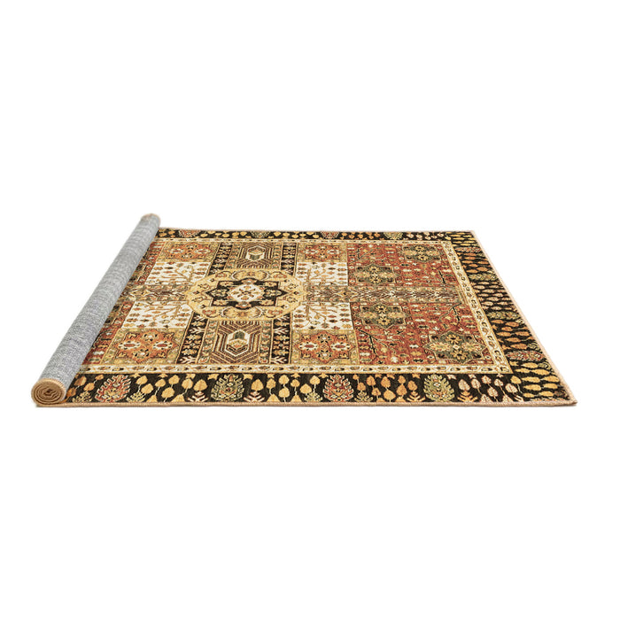 Sideview of Machine Washable Abstract Brown Modern Rug, wshabs3291brn