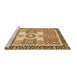 Sideview of Machine Washable Abstract Brown Modern Rug, wshabs3291brn