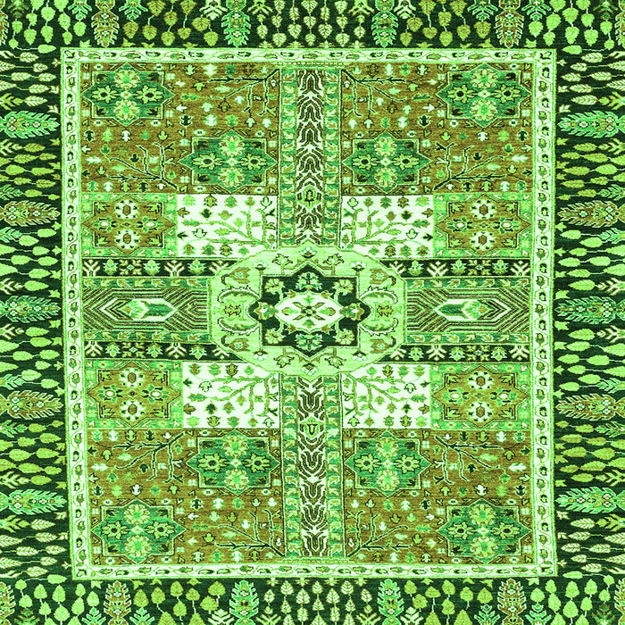 Square Abstract Green Modern Rug, abs3291grn