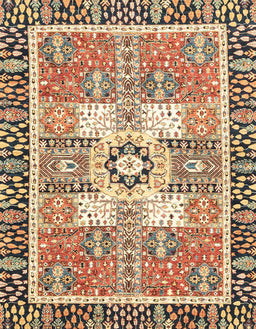 Abstract Dark Sienna Brown Modern Rug, abs3291
