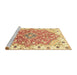 Sideview of Machine Washable Abstract Mustard Yellow Rug, wshabs3292