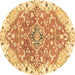 Round Machine Washable Abstract Brown Modern Rug, wshabs3292brn