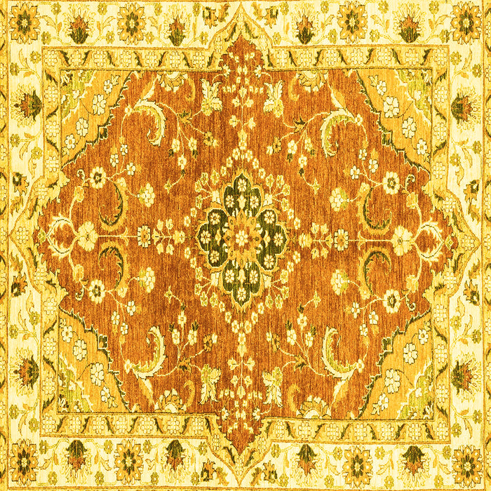 Square Abstract Yellow Modern Rug, abs3292yw