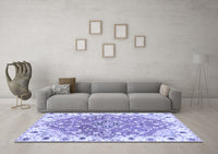 Machine Washable Abstract Blue Modern Rug, wshabs3292blu