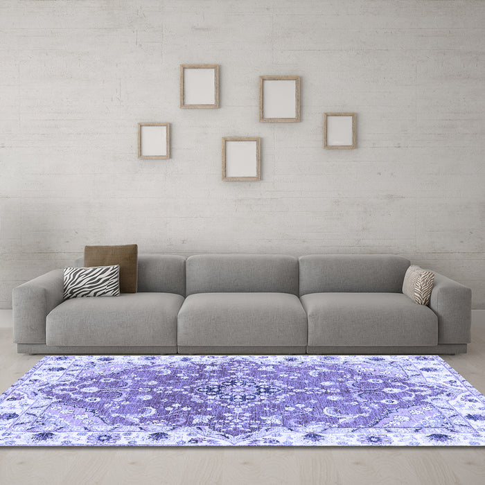 Machine Washable Abstract Blue Modern Rug in a Living Room, wshabs3292blu