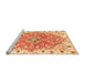 Sideview of Machine Washable Abstract Orange Modern Area Rugs, wshabs3292org