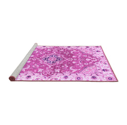 Sideview of Machine Washable Abstract Purple Modern Area Rugs, wshabs3292pur