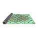 Sideview of Abstract Turquoise Modern Rug, abs3292turq