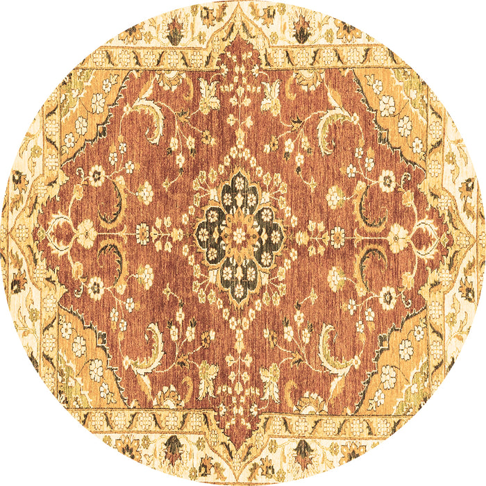 Round Abstract Brown Modern Rug, abs3292brn