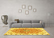 Machine Washable Abstract Yellow Modern Rug in a Living Room, wshabs3292yw