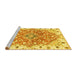 Sideview of Machine Washable Abstract Yellow Modern Rug, wshabs3292yw