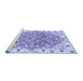 Sideview of Machine Washable Abstract Blue Modern Rug, wshabs3292blu