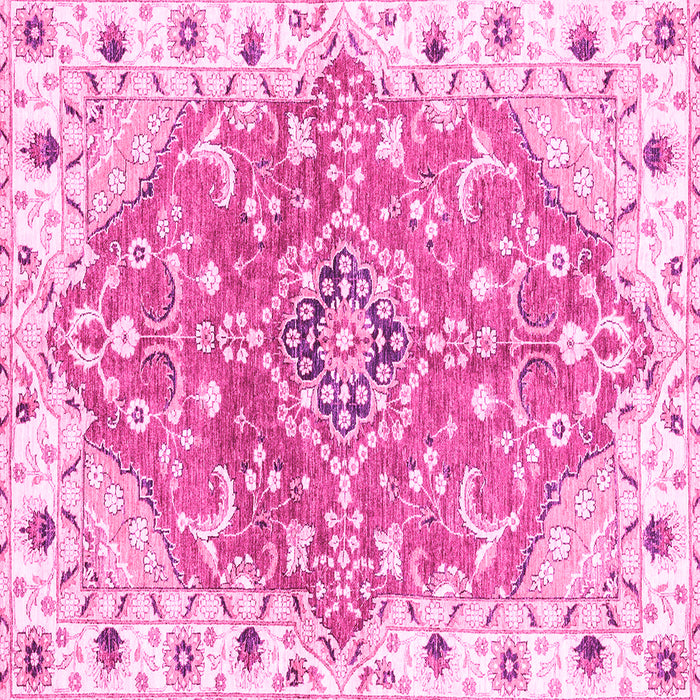 Square Machine Washable Abstract Pink Modern Rug, wshabs3292pnk