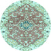 Round Abstract Light Blue Modern Rug, abs3292lblu