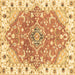 Square Abstract Brown Modern Rug, abs3292brn