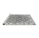 Sideview of Machine Washable Abstract Gray Modern Rug, wshabs3292gry